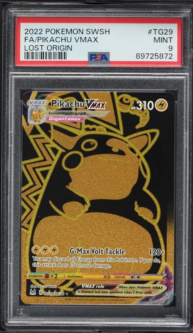 Pikachu VMAX, Sword & Shield Lost Origin, PSA 9
