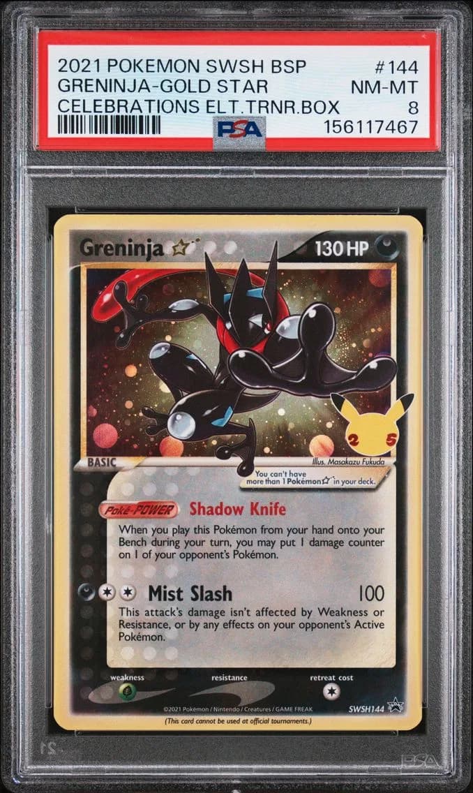 Greninja-Gold Star, Swsh Black Star Promo, PSA 8