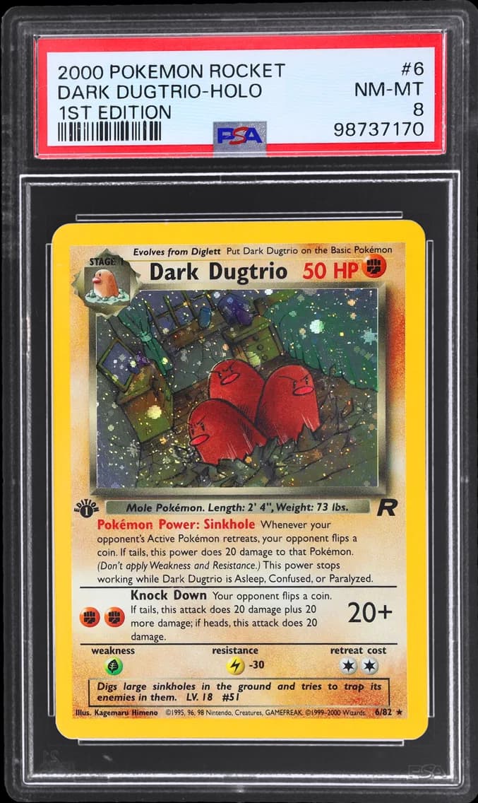 Dark Dugtrio-Holo, Rocket, PSA 8