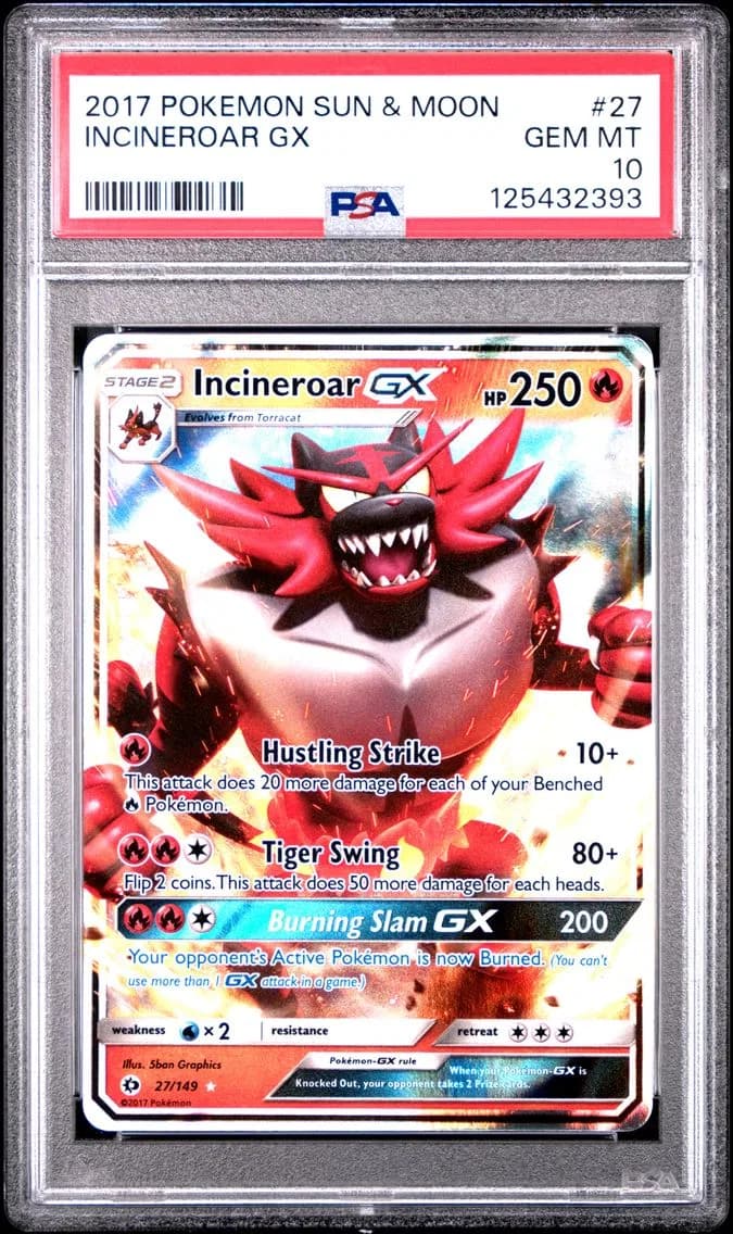 Incineroar GX, Sun & Moon, PSA 10