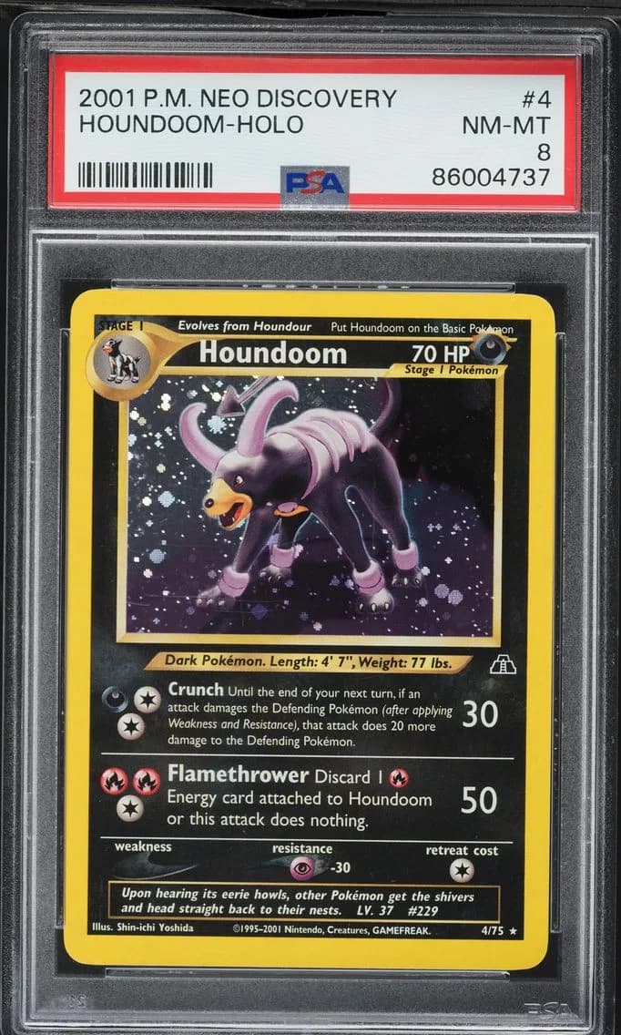 Houndoom-Holo, Neo Discovery, PSA 8