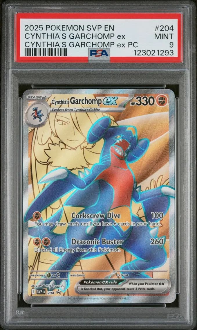 Cynthia's Garchomp EX, SV Black Star Promo, PSA 9