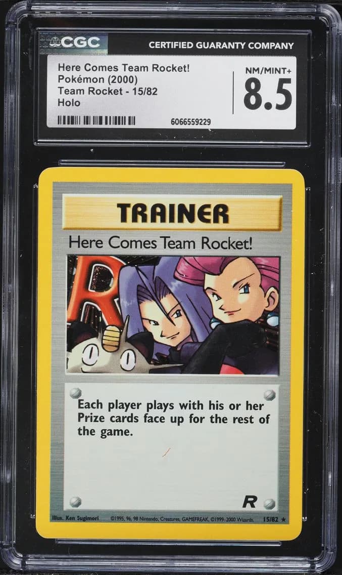 Here Comes Team Rocket!-Holo, Team Rocket - Unlimited, CGC 8.5