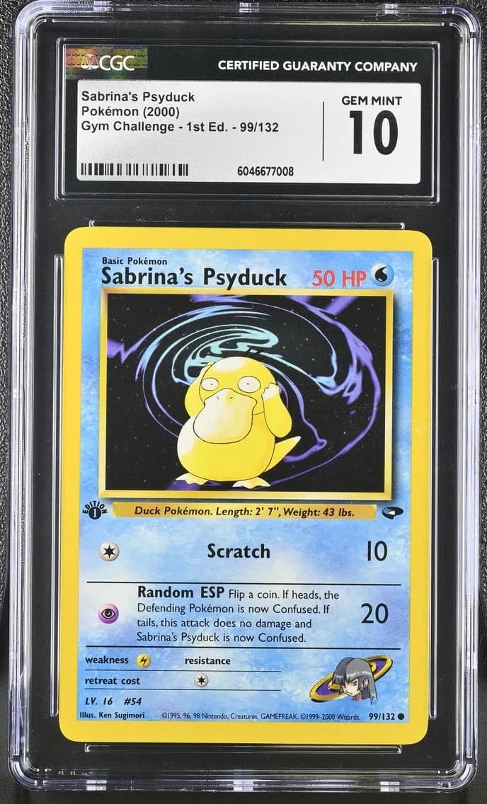 Sabrina's Psyduck, Gym Challenge - 1st Edition, CGC 10