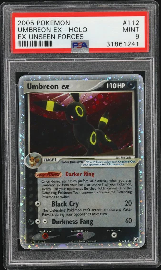 Umbreon EX-Holo, EX Unseen Forces, PSA 9