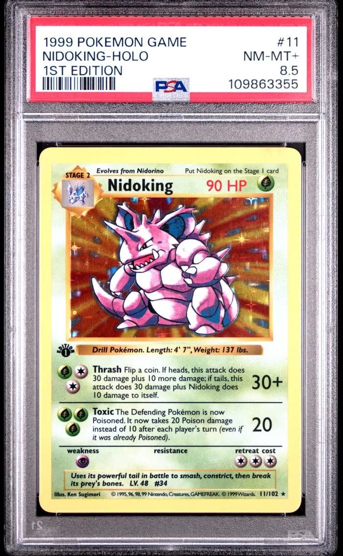 Nidoking-Holo 1st Edition, Game, PSA 8.5