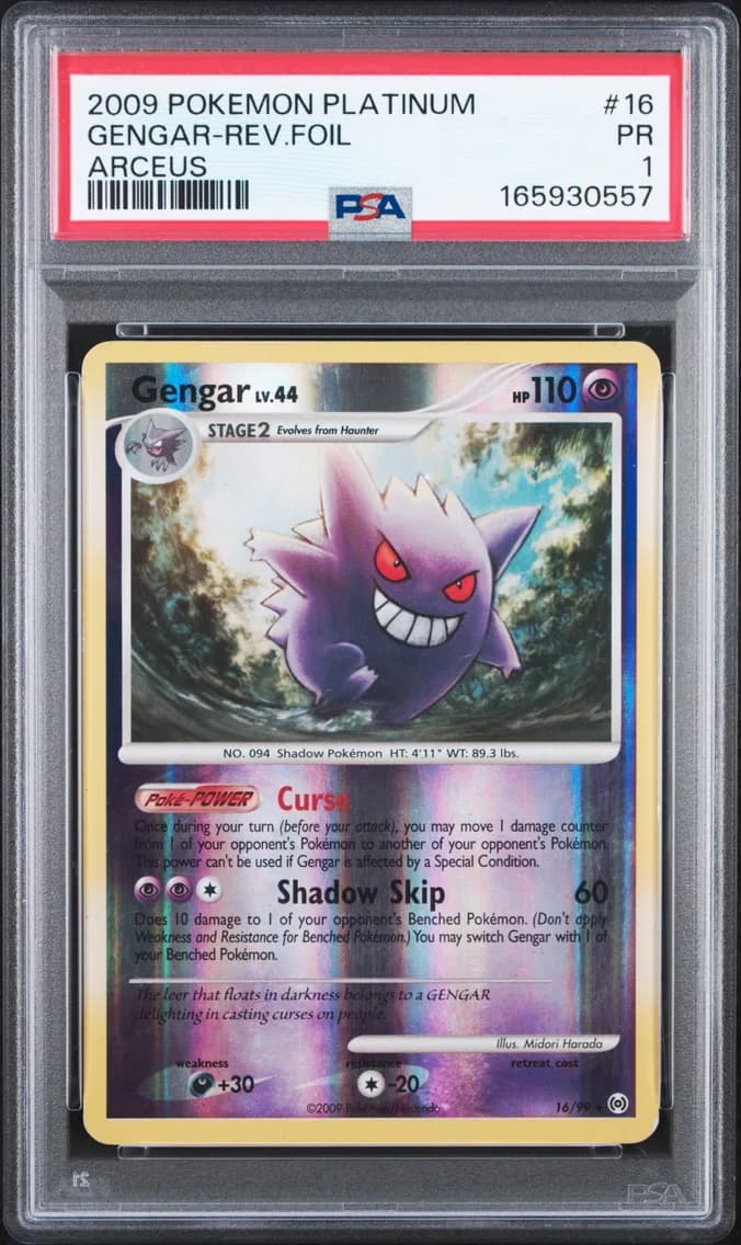 Gengar-Reverse Foil, Platinum Arceus, PSA 1