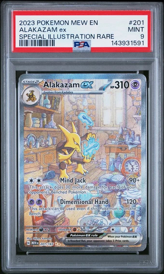 Alakazam EX, 151, PSA 9