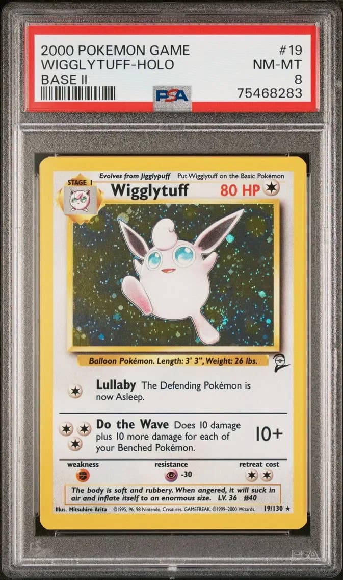 Wigglytuff-Holo, Game Base II, PSA 8