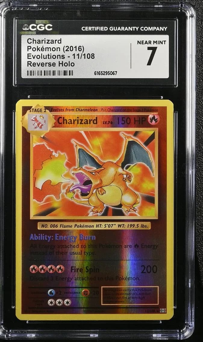 Charizard Reverse Holo, Evolutions, CGC 7
