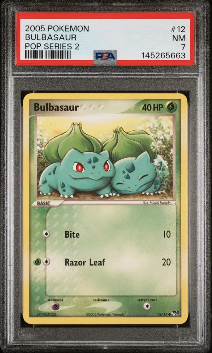 Bulbasaur, Pop Series 2, PSA 7