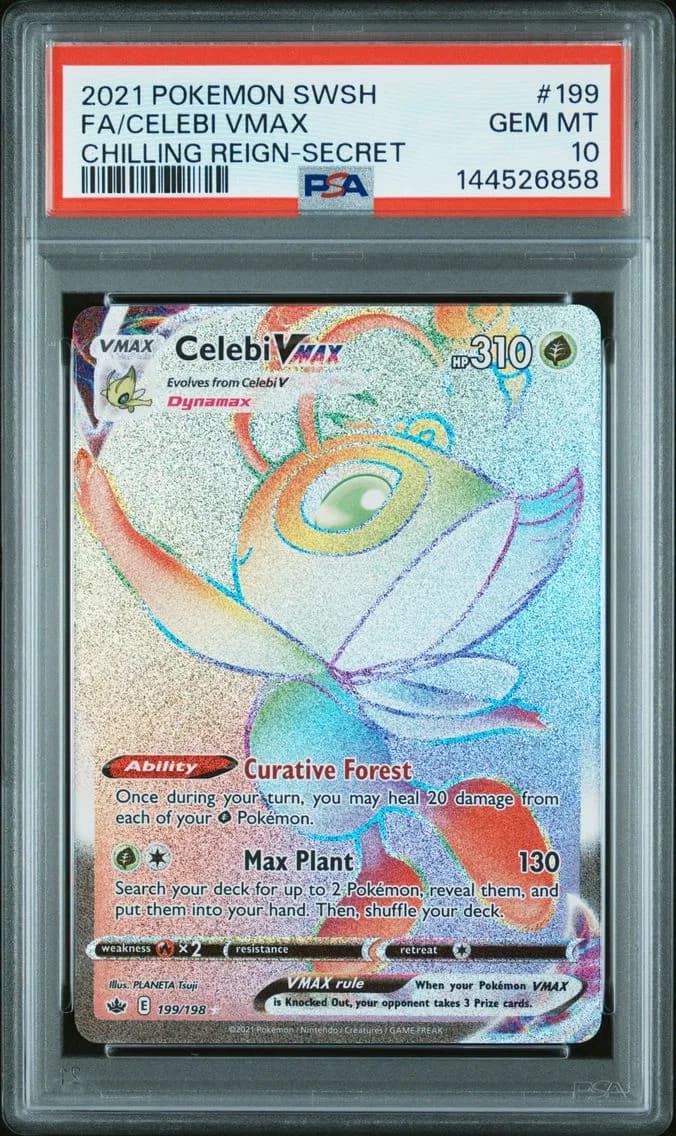 Celebi VMAX, Sword & Shield Chilling Reign, PSA 10