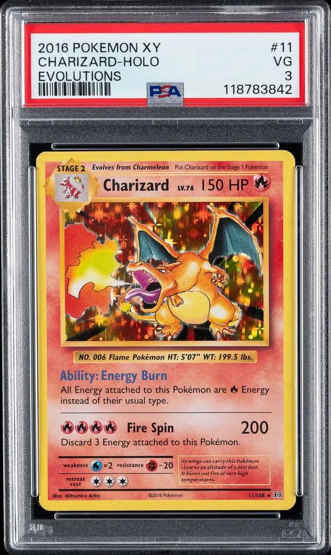 Charizard-Holo, XY Evolutions, PSA 3