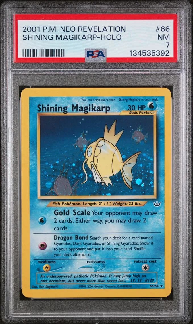 Shining Magikarp-Holo, Neo Revelation, PSA 7