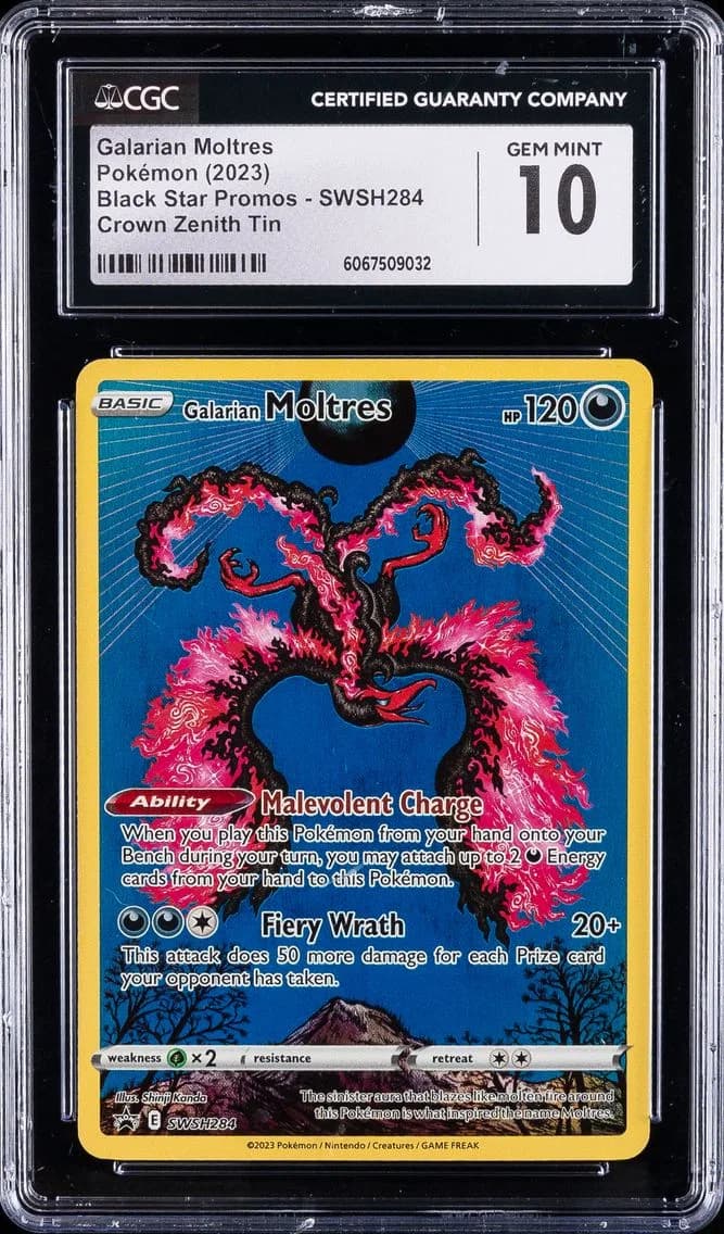 Galarian Moltres, Black Star Promos - Sword & Shield, CGC 10