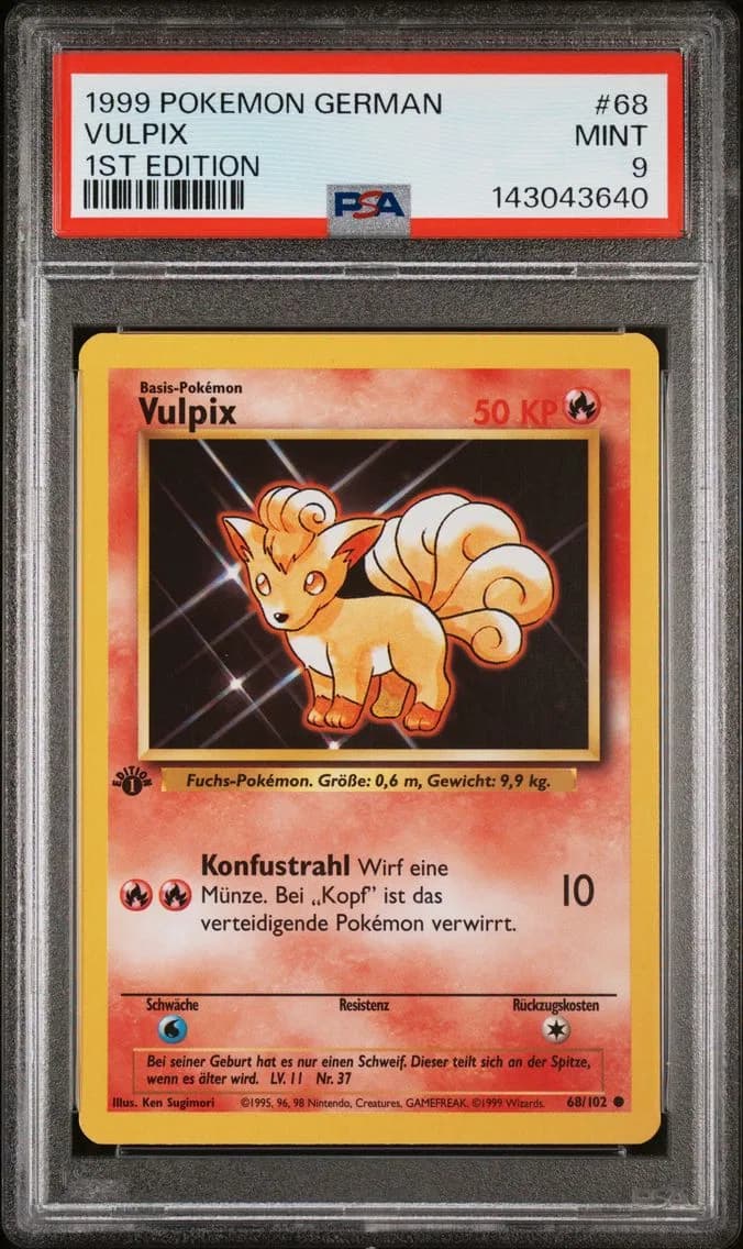 Vulpix 1st Edition, German, PSA 9