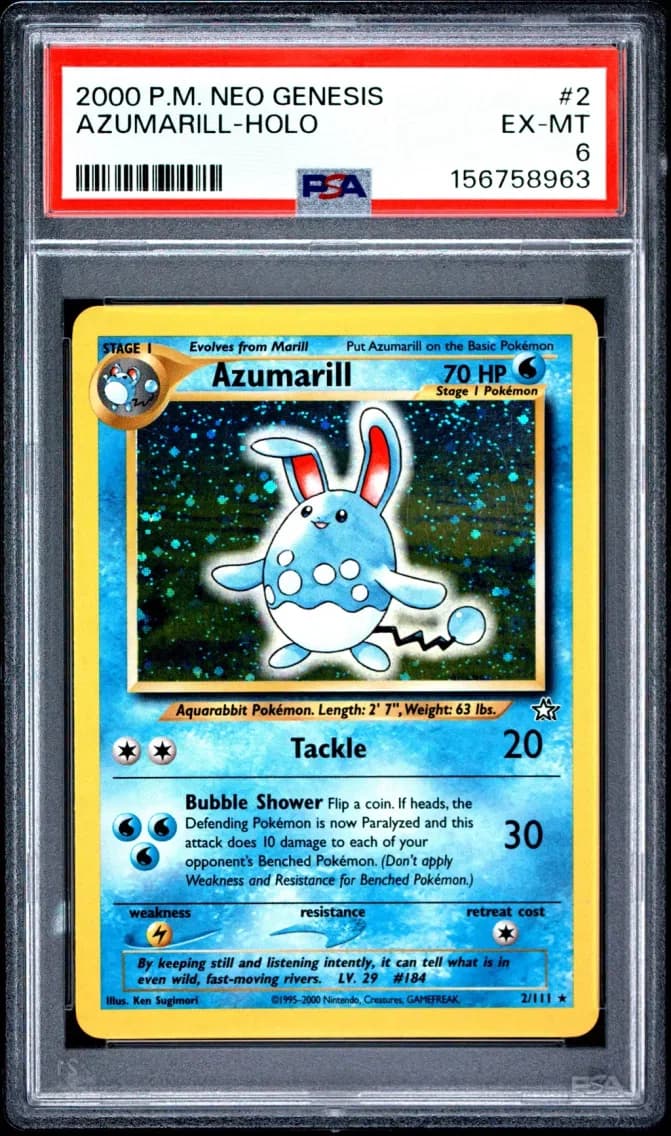 Azumarill-Holo, Neo Genesis, PSA 6