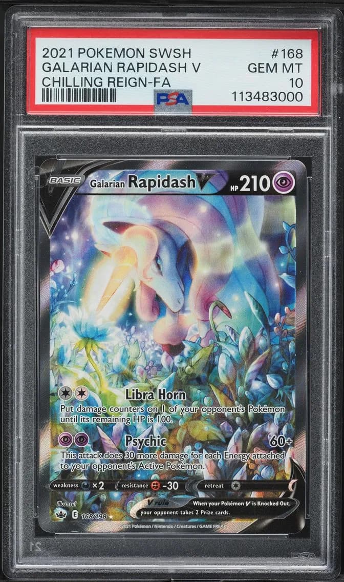 Galarian Rapidash V, Sword & Shield Chilling Reign, PSA 10