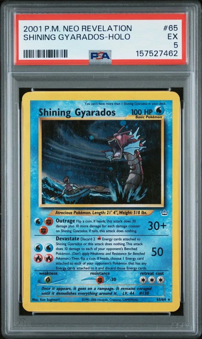 Shining Gyarados-Holo, Neo Revelation, PSA 5
