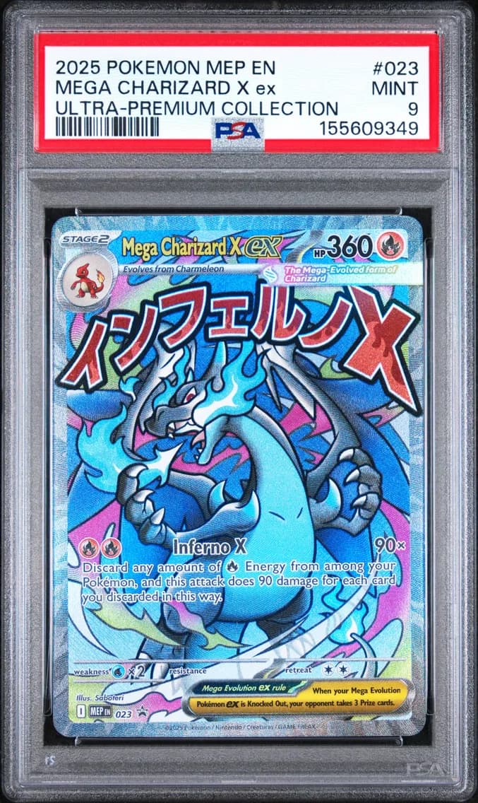 Mega Charizard X EX, Me Black Star Promo, PSA 9
