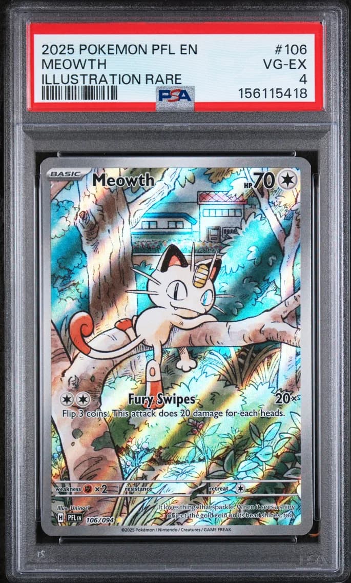 Meowth, Phantasmal Flames, PSA 4