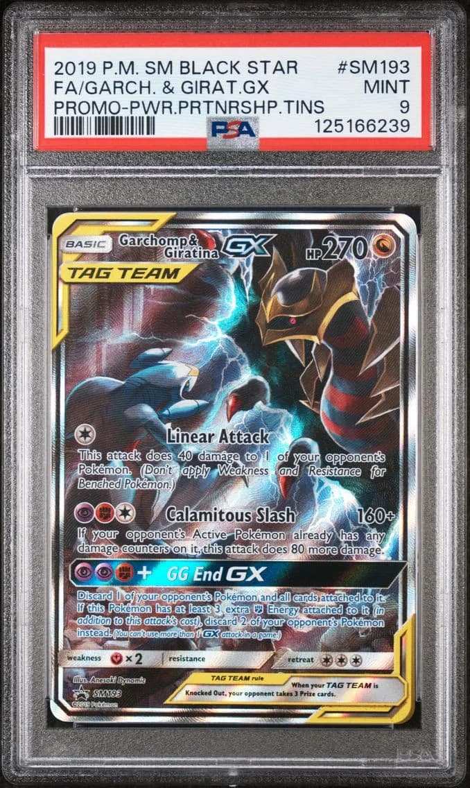 Garchomp & Giratina GX, SM Black Star Promo, PSA 9