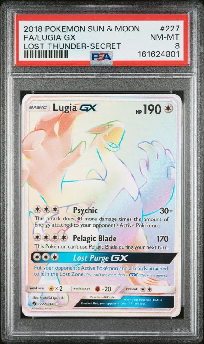 Lugia GX, Sun & Moon Lost Thunder, PSA 8