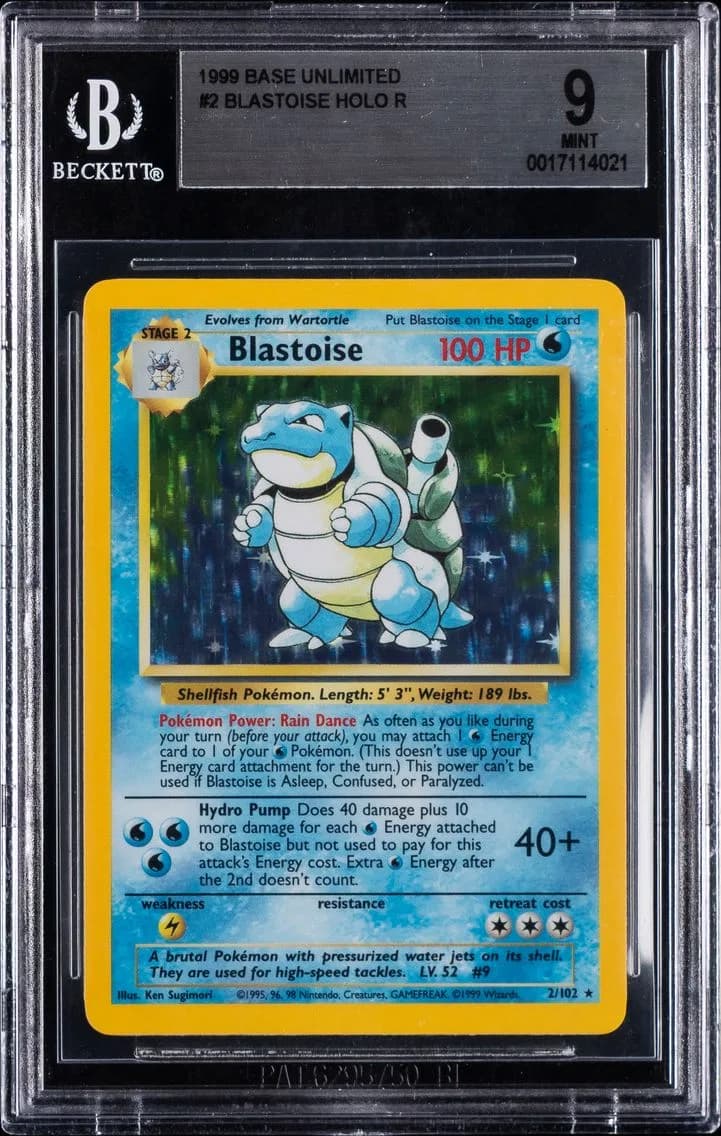 Blastoise-Holo, Base Unlimited, BGS 9