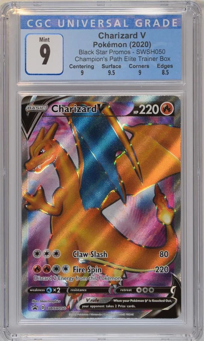 Charizard V, Black Star Promos - Sword & Shield, CGC 9