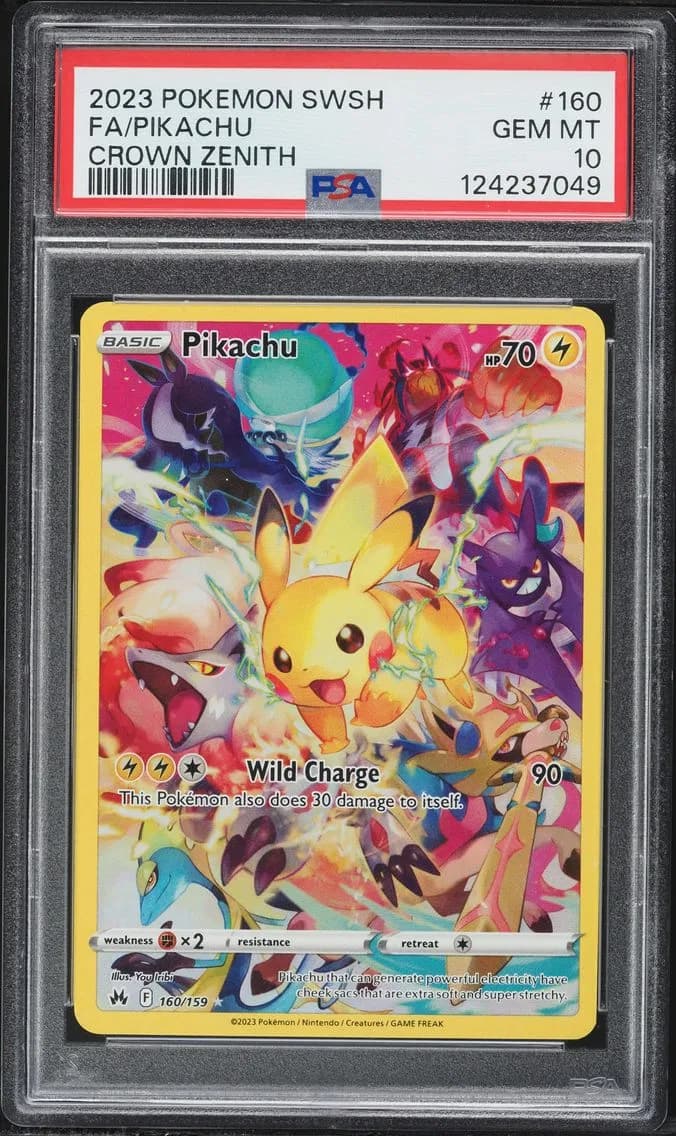 Pikachu, Sword and Shield Crown Zenith, PSA 10