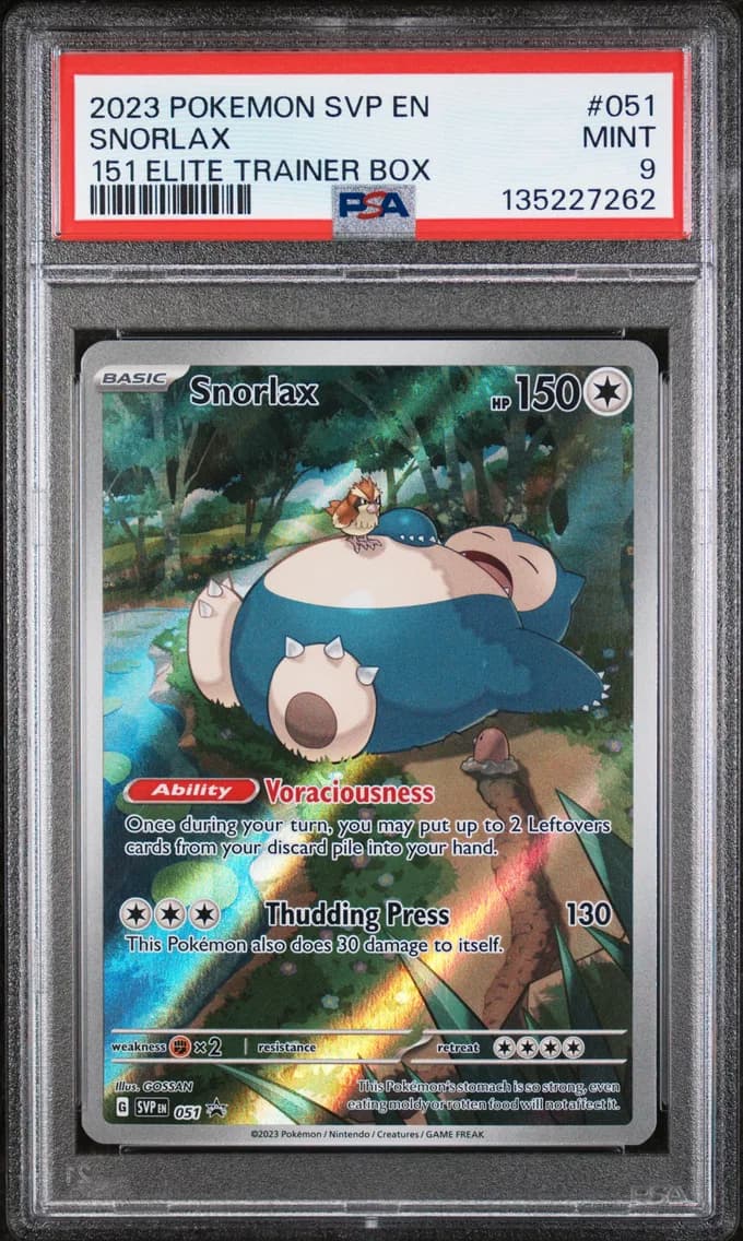 Snorlax, SV Black Star Promo, PSA 9