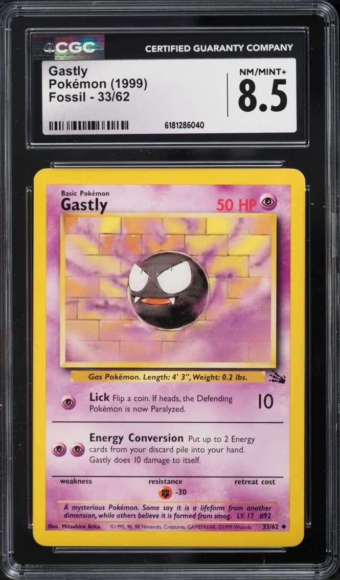 Fossil Gastly, Fossil - Unlimited, CGC 8.5