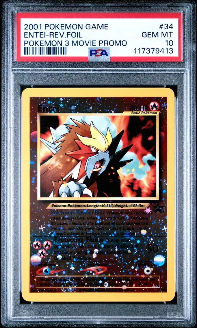 Entei-Reverse Foil, Game Movie, PSA 10