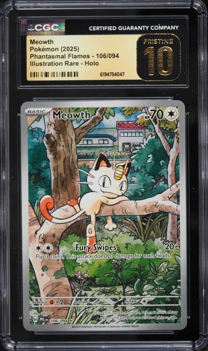 Meowth, Phantasmal Flames, CGC 10