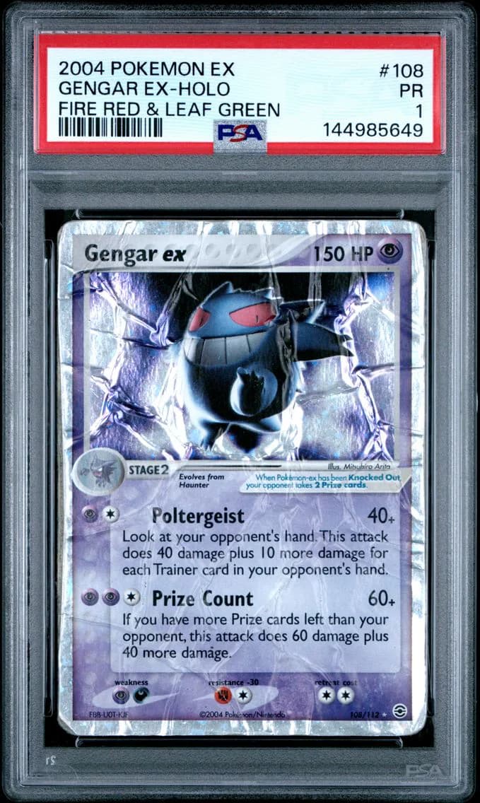 Gengar EX-Holo, EX Fire Red & Leaf Green, PSA 1