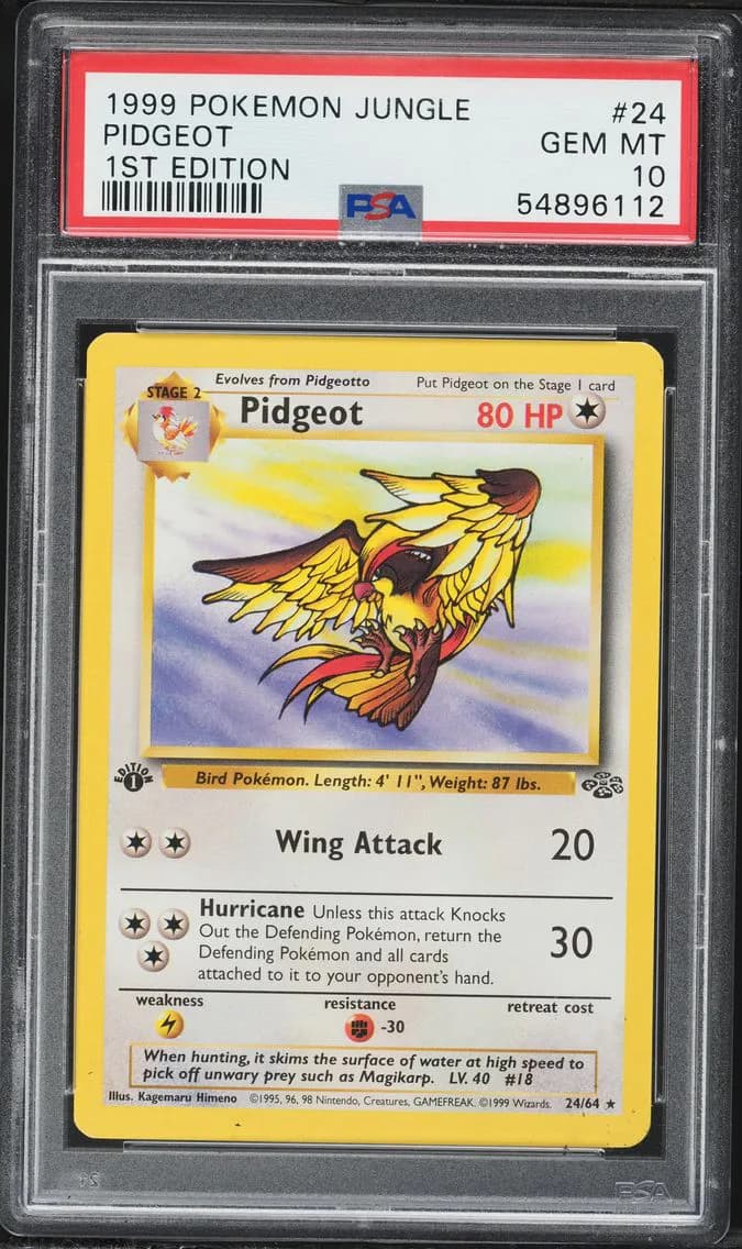Pidgeot 1st Edition, Jungle, PSA 10