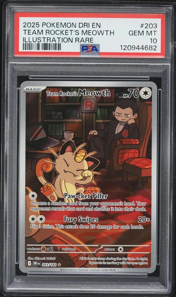 Team Rocket's Meowth, Destined Rivals, PSA 10