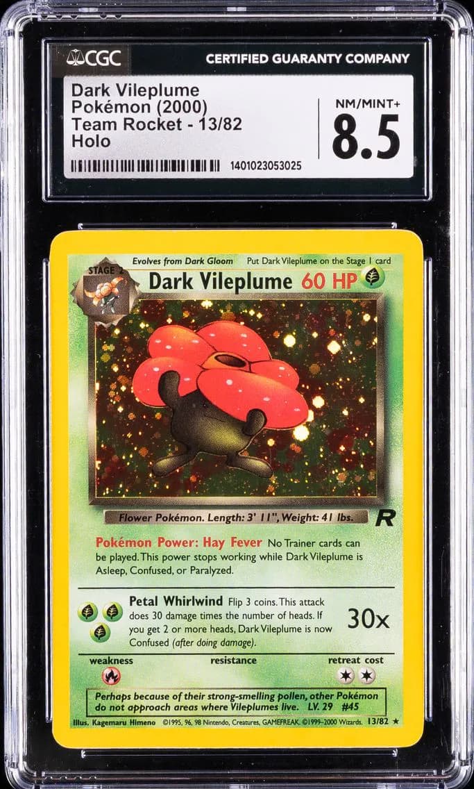 Dark Vileplume-Holo, Team Rocket - Unlimited, CGC 8.5