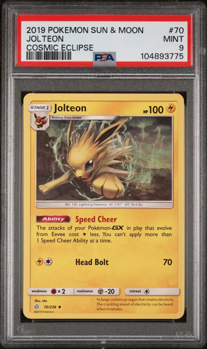 Jolteon, Sun & Moon Cosmic Eclipse, PSA 9