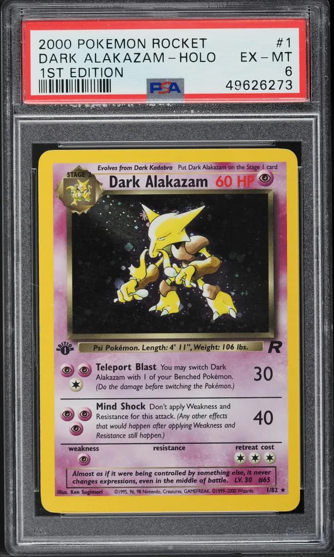Dark Alakazam-Holo, Rocket, PSA 6