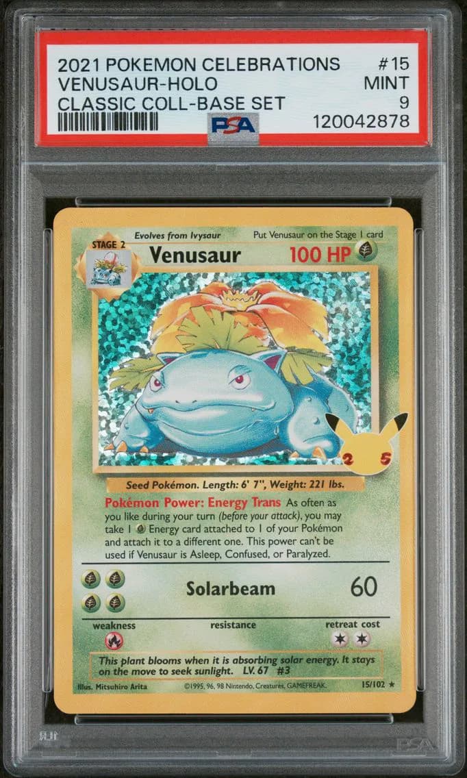 Venusaur-Holo, Celebrations Classic Collection, PSA 9