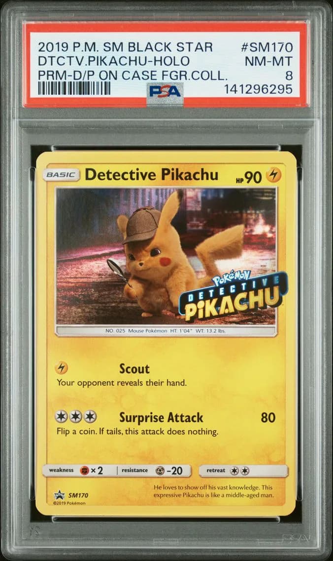 Detective Pikachu-Holo, SM Black Star Promo, PSA 8
