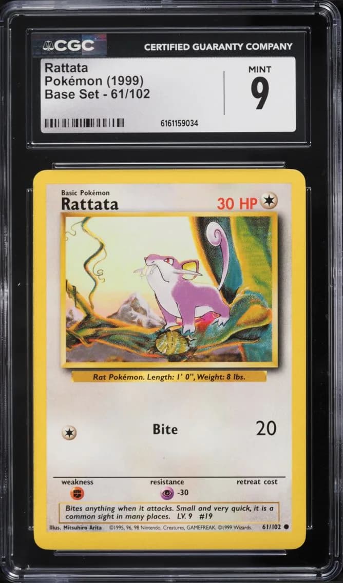 Set Rattata, Base Set - Unlimited, CGC 9