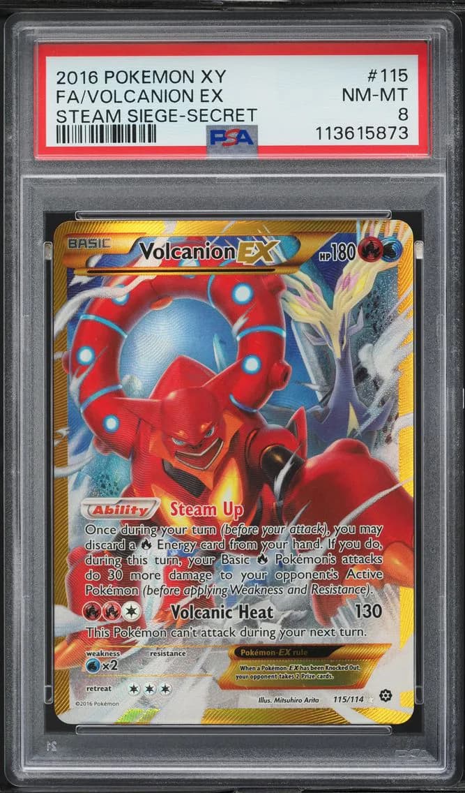 Volcanion EX, XY Steam Siege, PSA 8