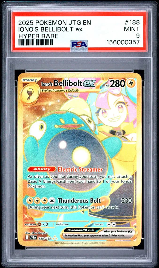 Iono's Bellibolt EX, Journey Together, PSA 9