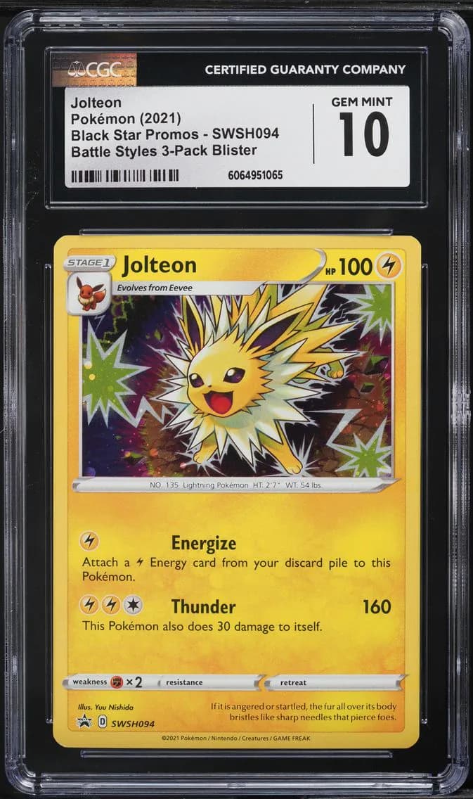 Jolteon, Black Star Promos - Sword & Shield, CGC 10