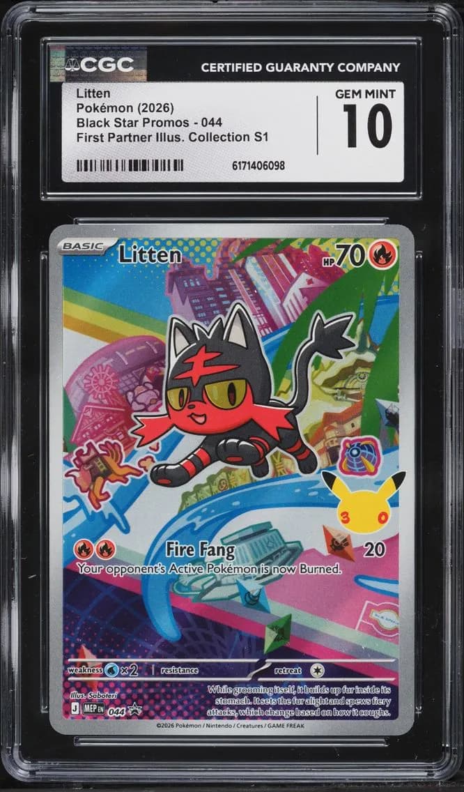 Litten, Black Star Promos - Mega Evolution MEP EN, CGC 10