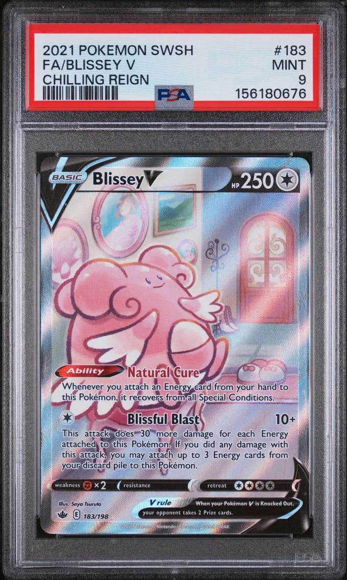 Blissey V, Sword & Shield Chilling Reign, PSA 9