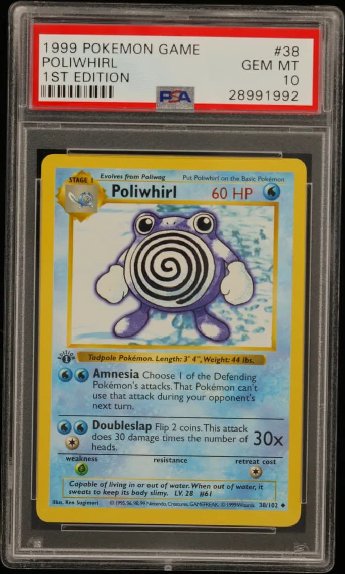 Poliwhirl 1st Edition, Game, PSA 10