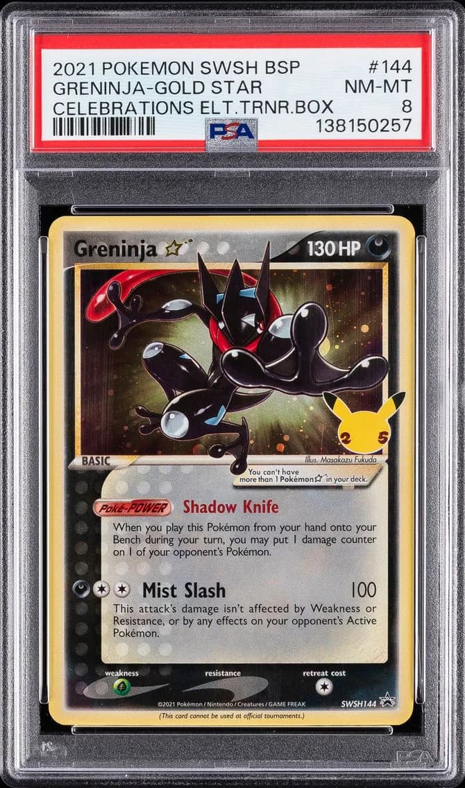 Greninja-Gold Star, Swsh Black Star Promo, PSA 8